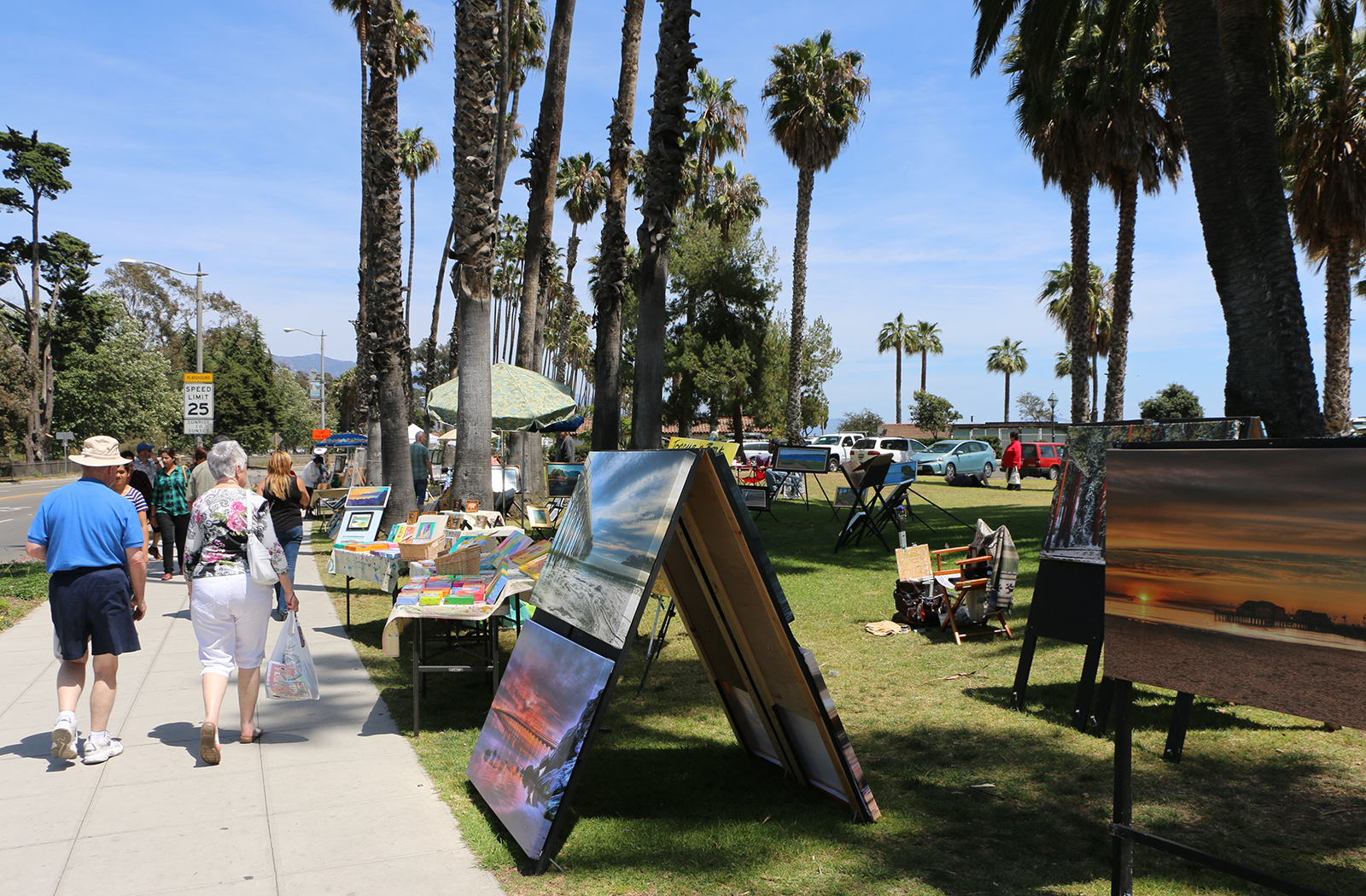 Community members attend the Santa Barbara Arts & Crafts Show along Cabrillo Boulevard.