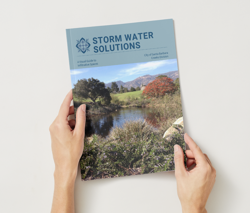 Image of hands holding a Storm Water Visual Guide Book